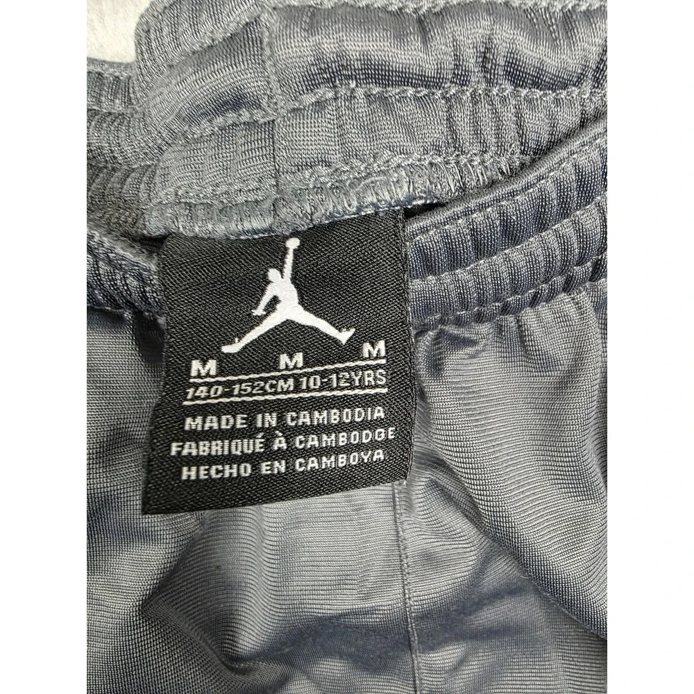 Jordan Pants‎ Boys Medium Gray White Track Athletic Joggers 10-12 Yrs Polyester - Picture 2 of 9